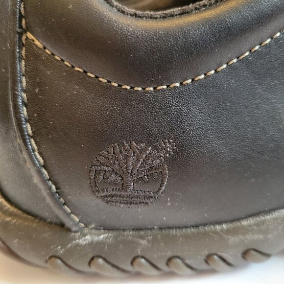 Timberland Mens Black Leather Sneakers Size 9 Lace-Up Athletic Shoes - Picture 5 of 5